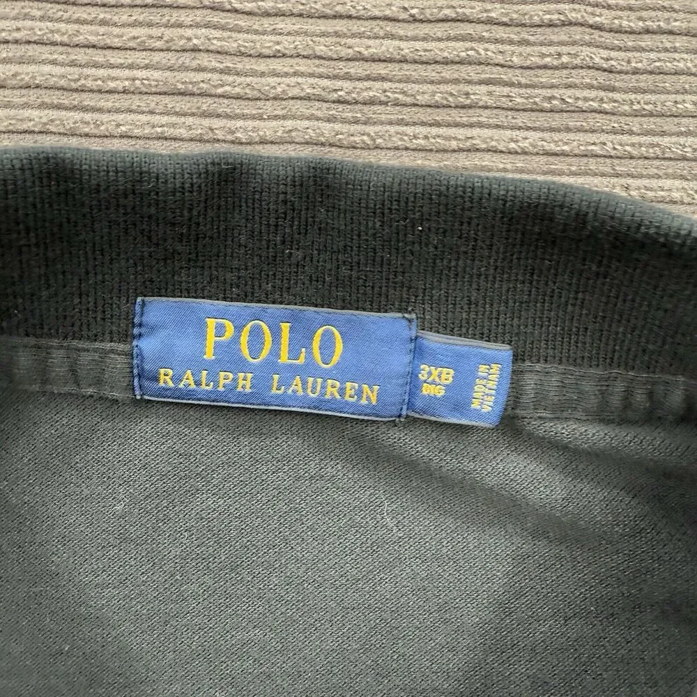 Polo Ralph Lauren‎ Polo Shirt Men 3XB Black Cotton Short Sleeve Golf Golfing.
